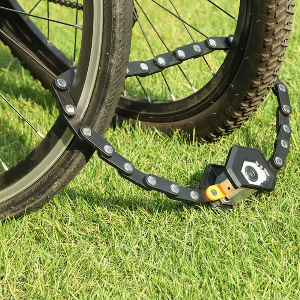 Foldable Bike Lock – Compact, Lightweight & High-Security Anti-Theft Design | Durable Alloy Steel with Keys, Holder & Storage Box