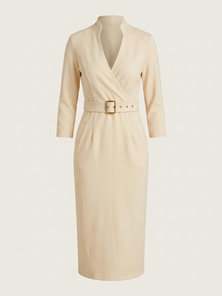 Tailored Liora Dress - flattering wrap-style neckline