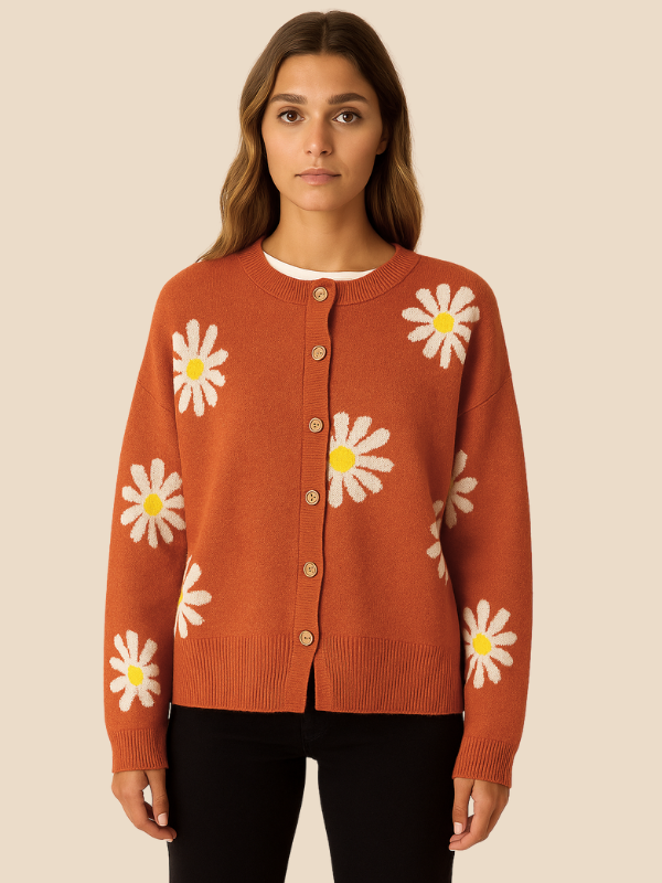 Indiana Women's Daisy Print Cardigan