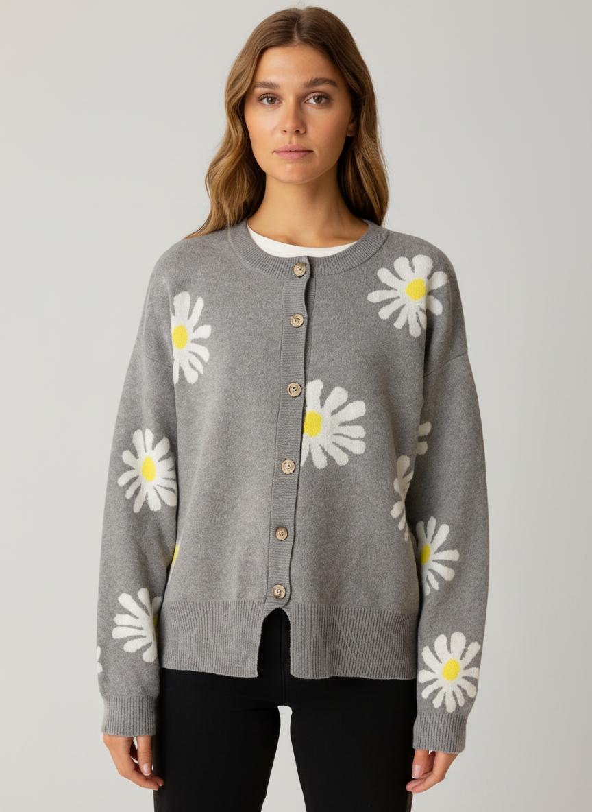 Indiana Women's Daisy Print Cardigan