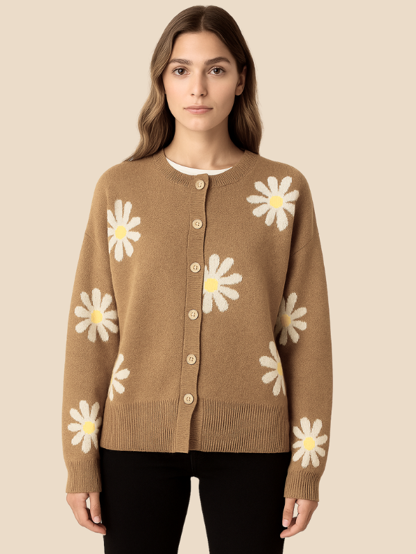 Indiana Women's Daisy Print Cardigan