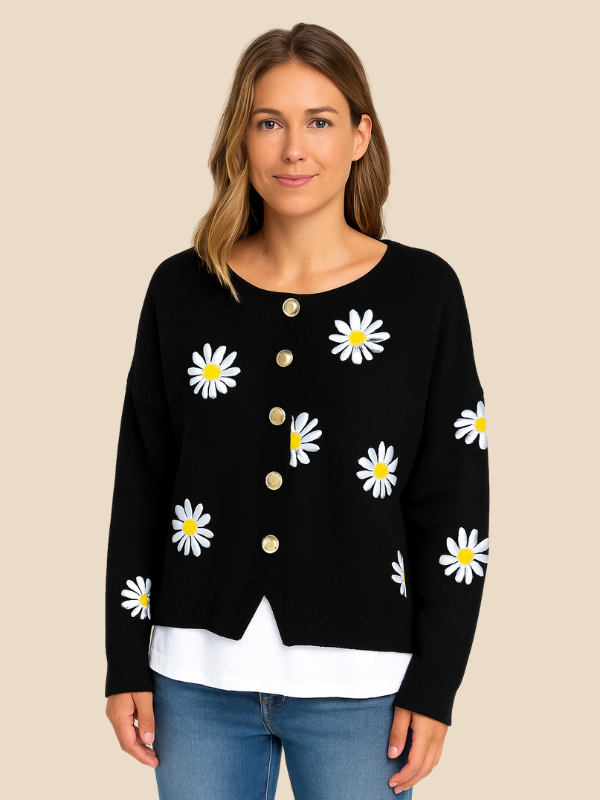 Indiana Women's Daisy Print Cardigan