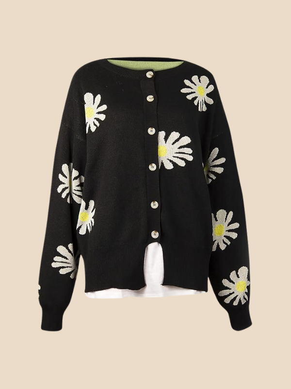 Indiana Women's Daisy Print Cardigan