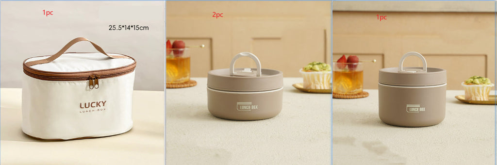 Insulated Stainless Steel Bento Box Stackable Lunch Container with Thermal Storage