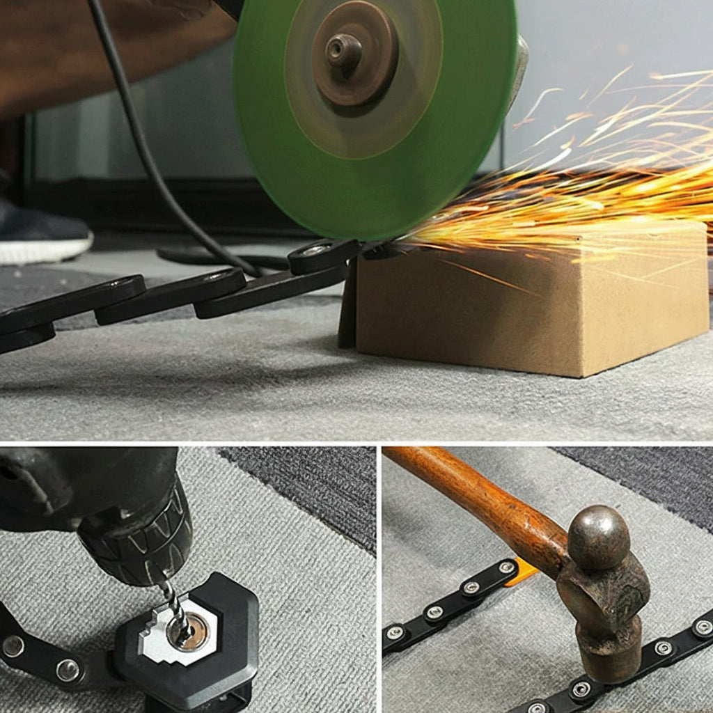 Foldable Bike Lock – Compact, Lightweight & High-Security Anti-Theft Design | Durable Alloy Steel with Keys, Holder & Storage Box