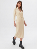 Tailored Liora Dress - flattering wrap-style neckline