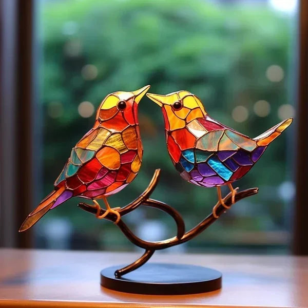 Colored Glass Bird Figurines for Home Decor – Elegant Decorative Accents for Shelves, Tables and Stylish Interiors