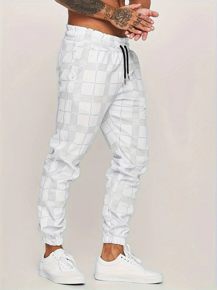 Men’s Checked Jogging Pants for Casual Wear – Comfortable Lounge Pants for Home, Travel and Everyday Style