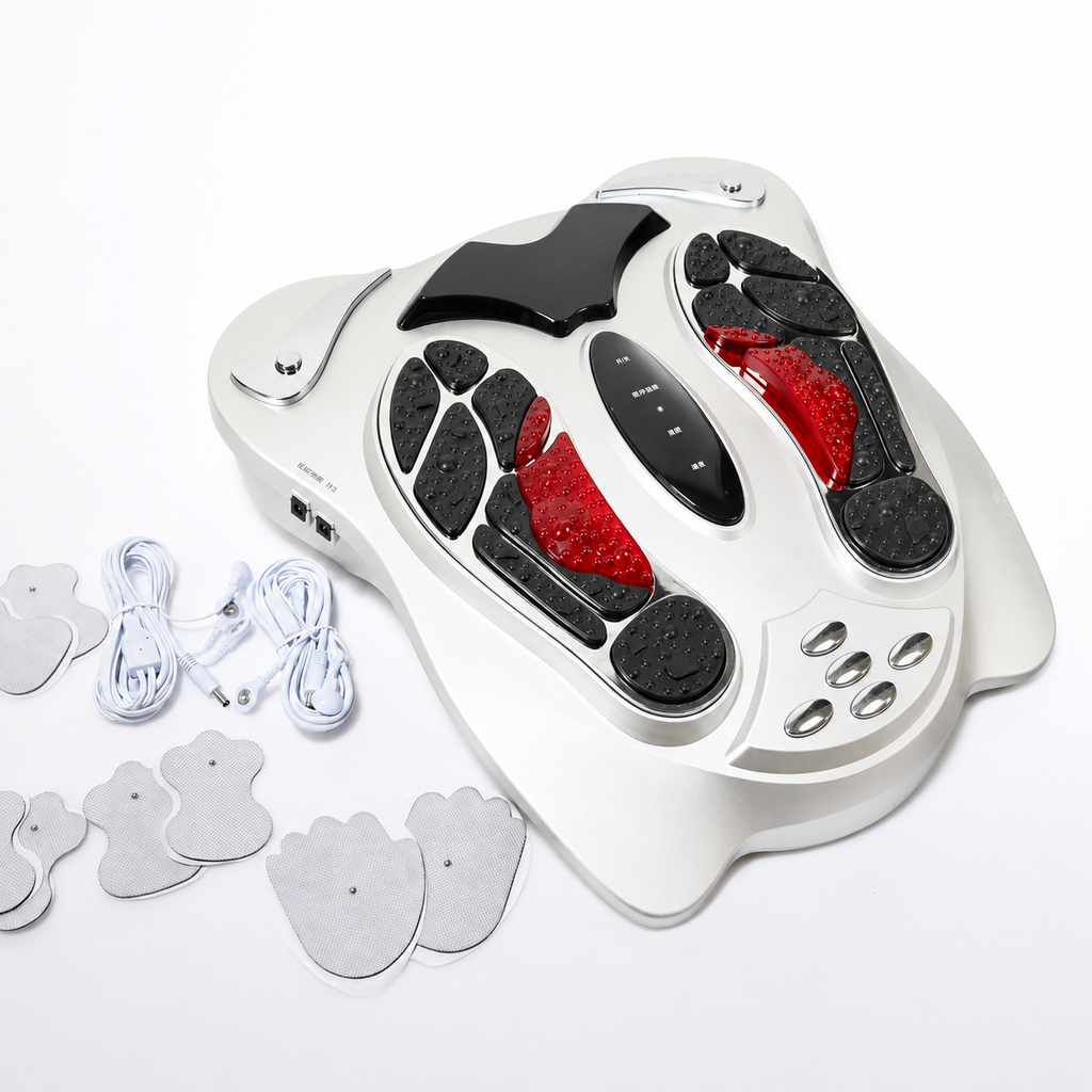 Foot Circulation Machine Tens Ems Massager with Wireless Remote Control and Electrode Pads