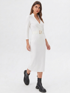 Tailored Liora Dress - flattering wrap-style neckline