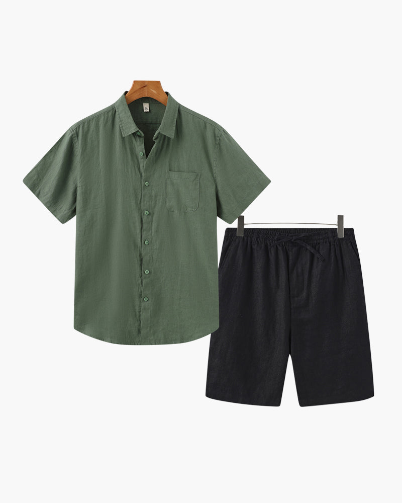 Vintage Linen Shorts Set