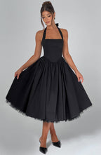 Chloe | Women's Halter Midi Dress for Wedding Guests