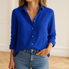 Timeless Long Sleeve White Linen Shirt