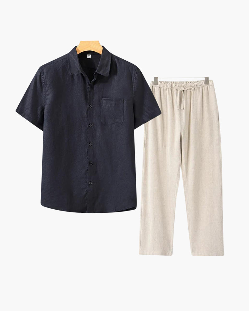 Vintage Linen Short Sleeve Set