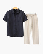 Vintage Linen Short Sleeve Set