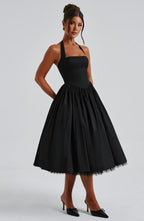 Chloe | Women's Halter Midi Dress for Wedding Guests