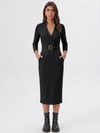 Tailored Liora Dress - flattering wrap-style neckline