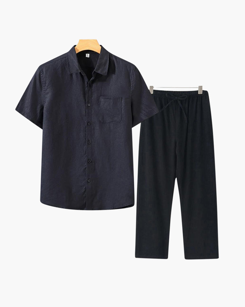 Vintage Linen Short Sleeve Set