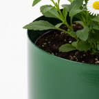 Industrial-Style Dark Green Metal Planter – Flower Pot
