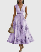 Rowella | Chic Pleated Maxi Dress