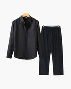 Classic Linen Long Sleeve Set - Old Money Style