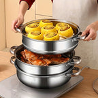 3-Tier Food Steamer for Healthy Cooking – Multi-Level Steaming Appliance for Vegetables, Fish and Everyday Meals