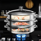 3-Tier Food Steamer for Healthy Cooking – Multi-Level Steaming Appliance for Vegetables, Fish and Everyday Meals