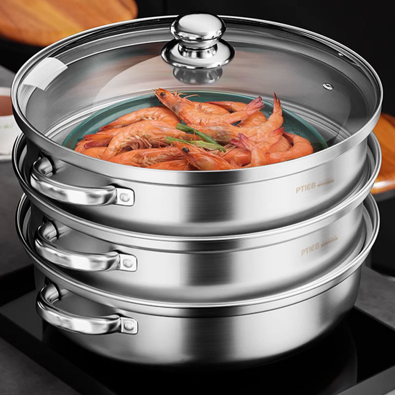 3-Tier Food Steamer for Healthy Cooking – Multi-Level Steaming Appliance for Vegetables, Fish and Everyday Meals