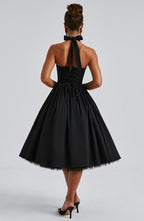 Chloe | Women's Halter Midi Dress for Wedding Guests