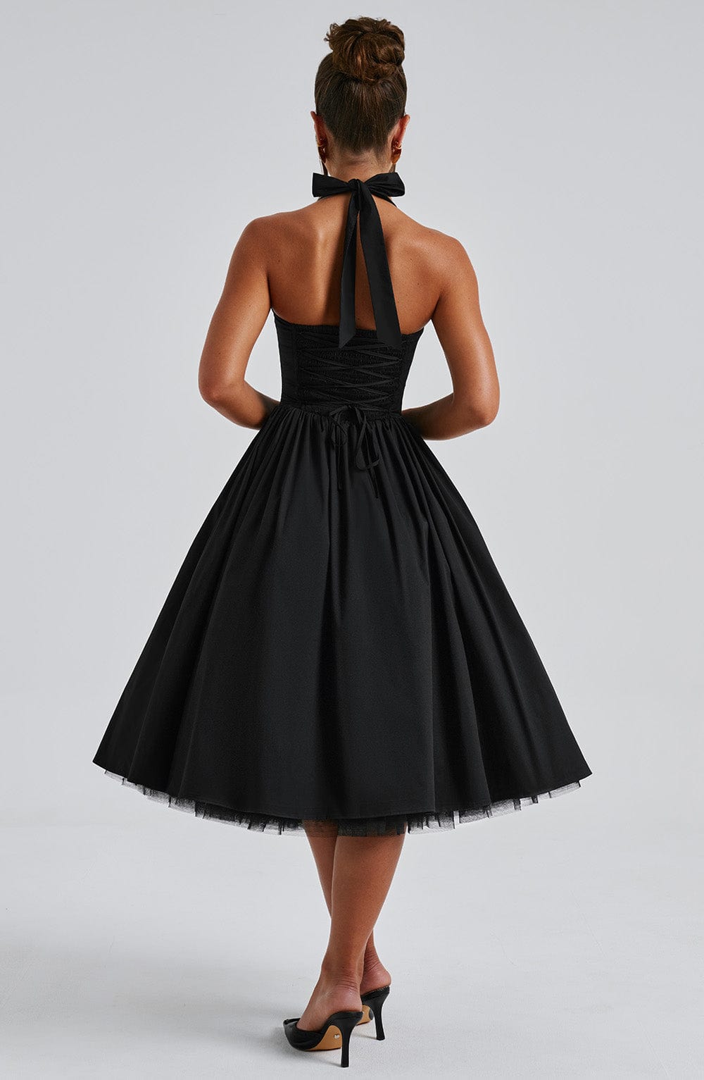 Chloe | Women's Halter Midi Dress for Wedding Guests