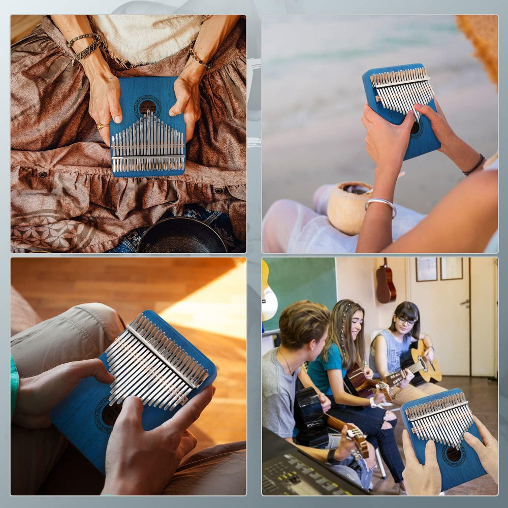 Portable 17-Key Kalimba Thumb Piano for Beginners – Compact Handheld Musical Instrument for Relaxation and Practice