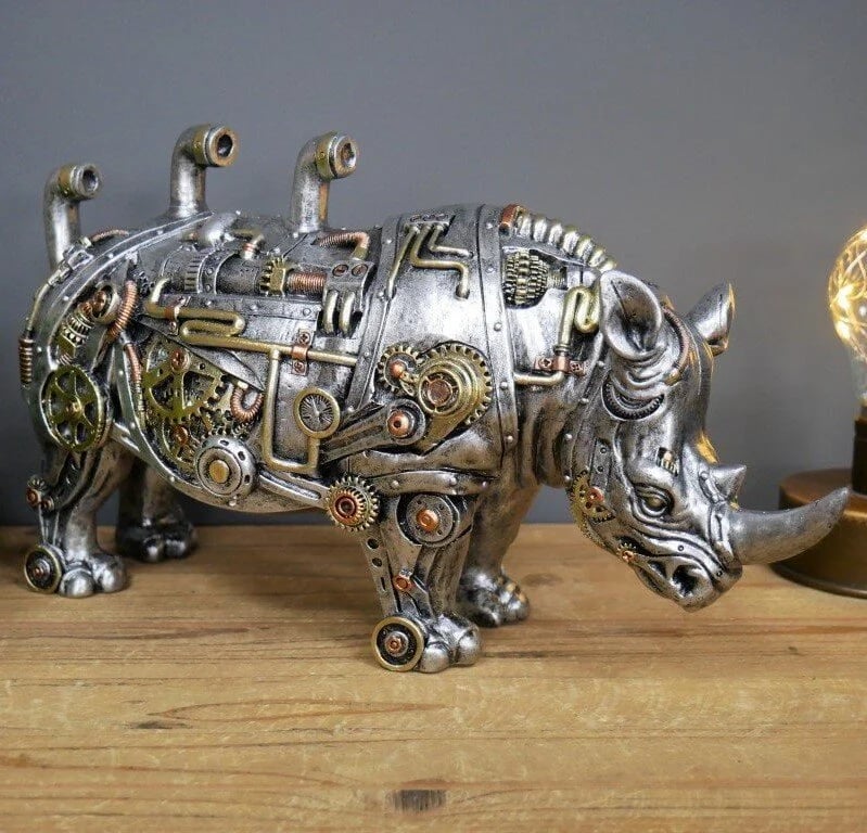 Mechanical Punk Animal Sculptures for Home Decor – Steampunk-Style Figurines for Shelves, Office and Modern Interiors