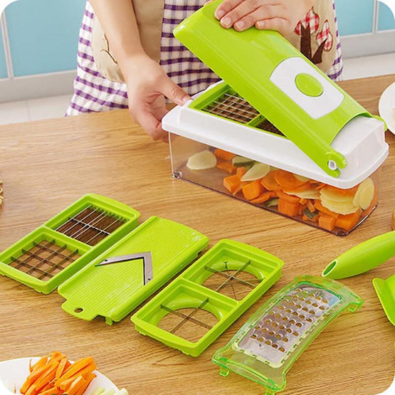 12-in-1 Vegetable Slicer for Fast Food Prep – Multi-Function Kitchen Cutter for Chopping, Slicing and Dicing