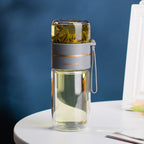 Double-Walled Water Bottle with Integrated Tea Infuser – Insulated Reusable Bottle for Hot and Cold Drinks at Home, Work or Travel