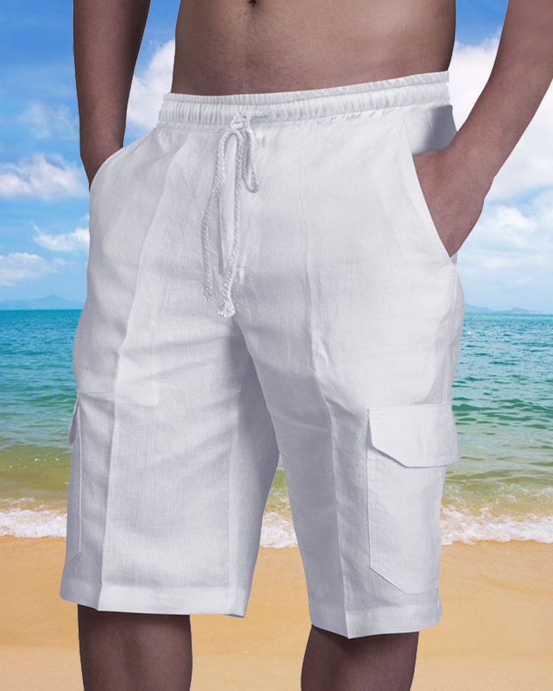 Men’s Linen-Style Summer Shorts for Casual Wear – Lightweight Comfortable Shorts for Holidays, Travel and Everyday Outfits