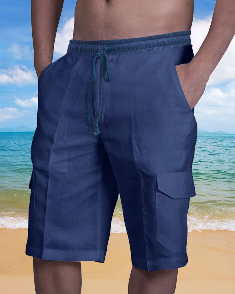Men’s Linen-Style Summer Shorts for Casual Wear – Lightweight Comfortable Shorts for Holidays, Travel and Everyday Outfits