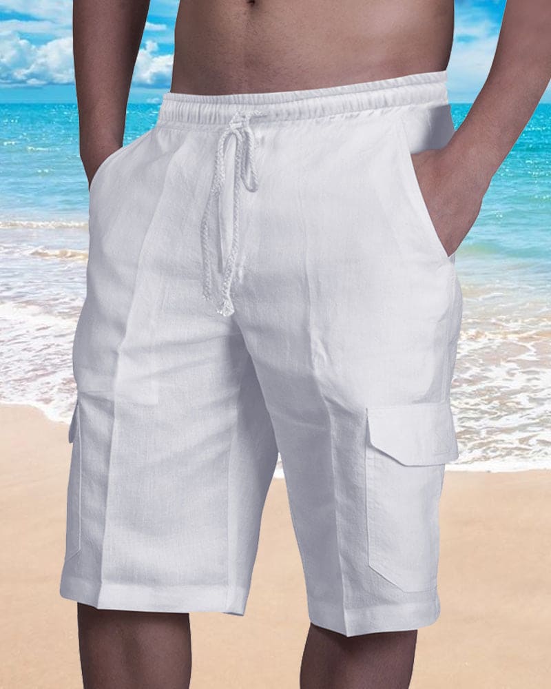 Men’s Linen-Style Summer Shorts for Casual Wear – Lightweight Comfortable Shorts for Holidays, Travel and Everyday Outfits