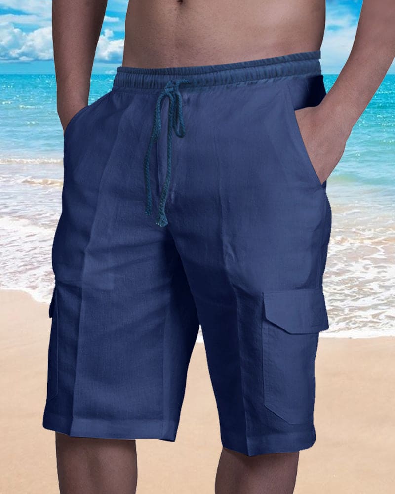 Men’s Linen-Style Summer Shorts for Casual Wear – Lightweight Comfortable Shorts for Holidays, Travel and Everyday Outfits