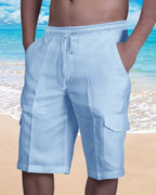 Men’s Linen-Style Summer Shorts for Casual Wear – Lightweight Comfortable Shorts for Holidays, Travel and Everyday Outfits
