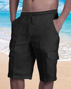 Men’s Linen-Style Summer Shorts for Casual Wear – Lightweight Comfortable Shorts for Holidays, Travel and Everyday Outfits
