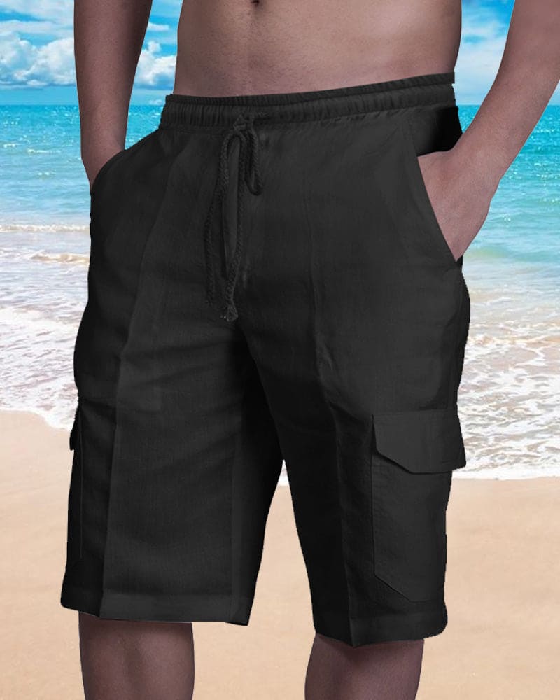 Men’s Linen-Style Summer Shorts for Casual Wear – Lightweight Comfortable Shorts for Holidays, Travel and Everyday Outfits