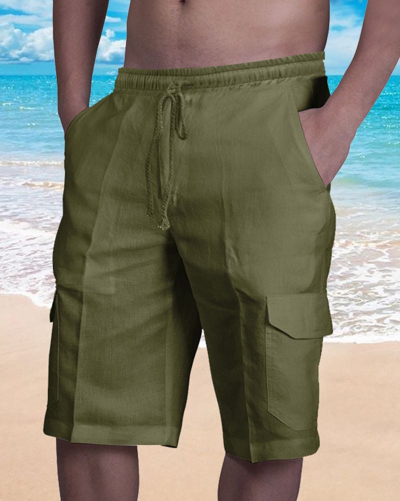 Men’s Linen-Style Summer Shorts for Casual Wear – Lightweight Comfortable Shorts for Holidays, Travel and Everyday Outfits