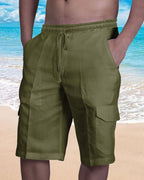 Men’s Linen-Style Summer Shorts for Casual Wear – Lightweight Comfortable Shorts for Holidays, Travel and Everyday Outfits