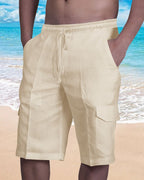 Men’s Linen-Style Summer Shorts for Casual Wear – Lightweight Comfortable Shorts for Holidays, Travel and Everyday Outfits