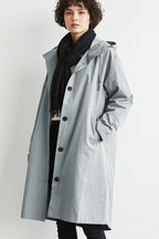 Women’s Hooded Waterproof Rain Trench Coat – Long Lightweight Coat for Wet Weather, Travel and Everyday Wear