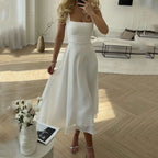 Hannah | Elegant Square Midi Dress for Women - Perfect for Wedding Guests
