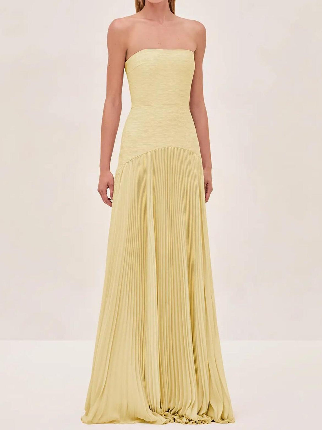 Eleanor | Strapless Pleated Maxi Dress for Women - Perfect for Wedding Guests