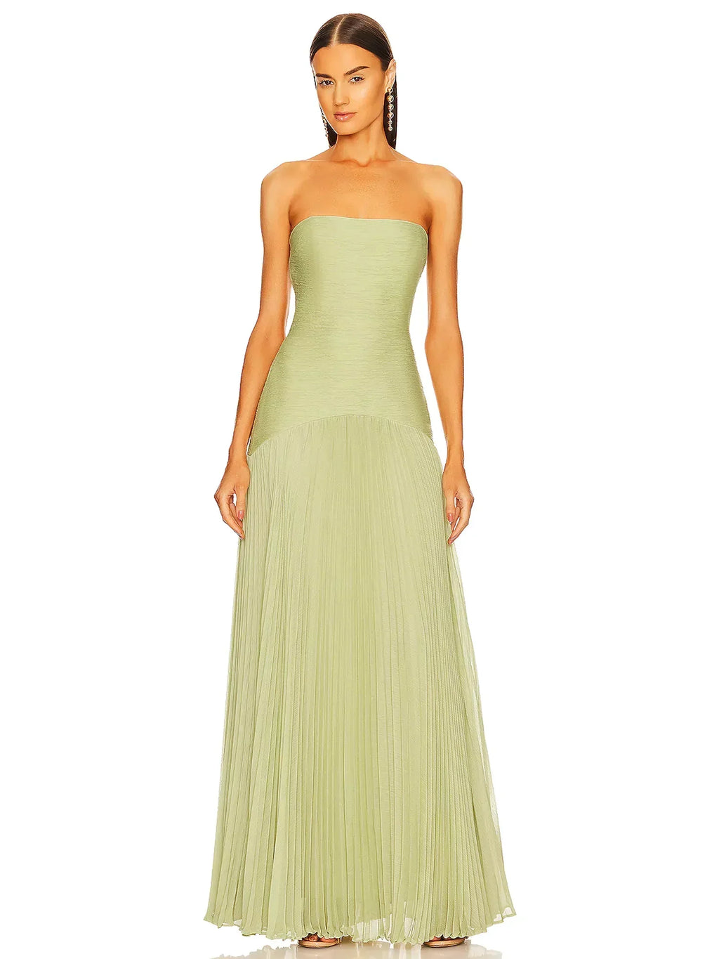 Eleanor | Strapless Pleated Maxi Dress for Women - Perfect for Wedding Guests