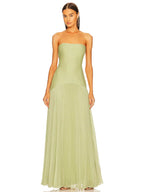 Eleanor | Strapless Pleated Maxi Dress for Women - Perfect for Wedding Guests