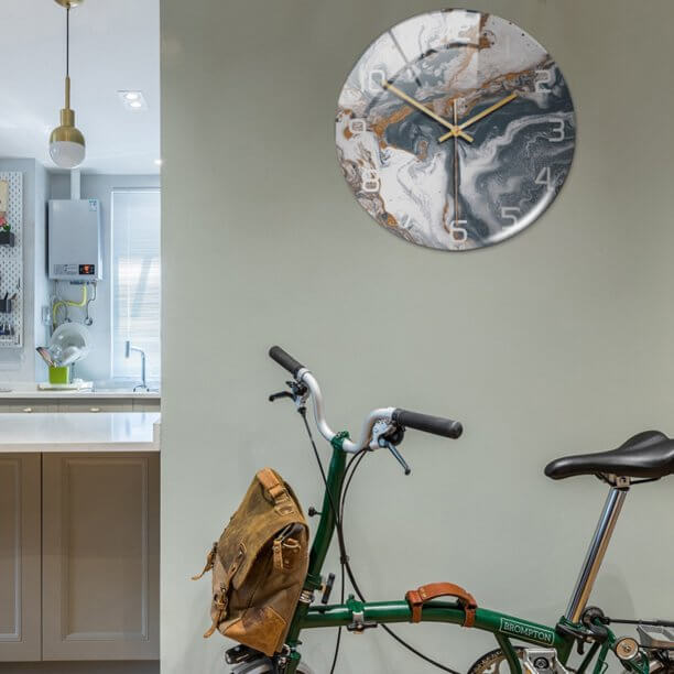 Marble-Style Wall Clock for Modern Home Decor – Elegant Decorative Timepiece for Living Room, Office and Bedroom